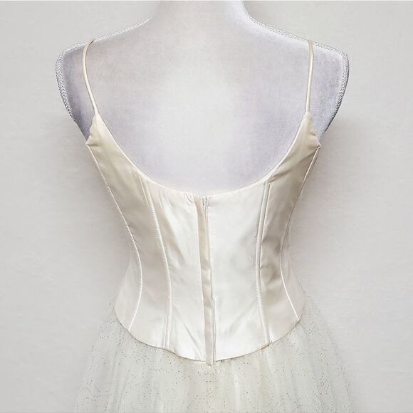 Vintage Y2K Jessica McClintock Gunne Sax Tulle Rhinestone Bustier Princess Dress - Picture 13 of 16